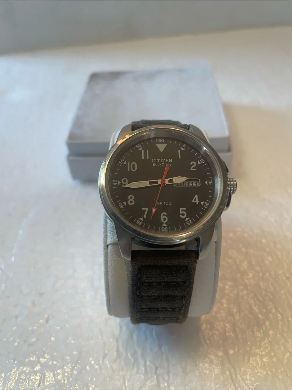Citizen Black Dial Watch with Red Second Hand